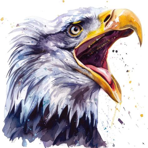 majestic eagle   beak open showcasing  powerful vocal