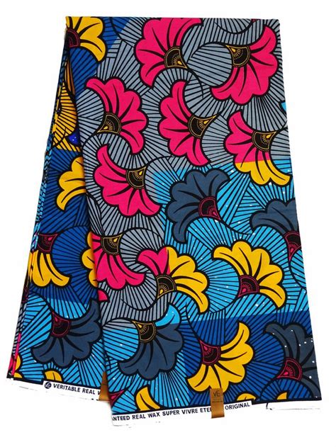 Blue Pink Yellow African Fabric Per Yard African Fashion Nigerian Style