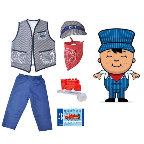 Kids Train Engineer Conductor Costume Prom Perform... – Grandado