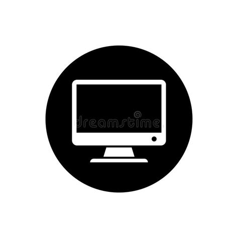 Vector Computer Monitor Icon Design Flat Pc Screen Symbol Stock Vector