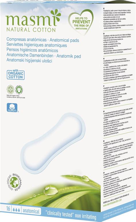 Натуральные гигиенические прокладки Masmi Natural Cotton анатомические ...