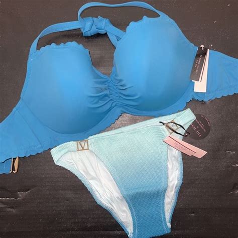 Victoria S Secret Swim Victorias Secret Dd Ddd Bikini Wave Bottom Cosmo Blue Ombre