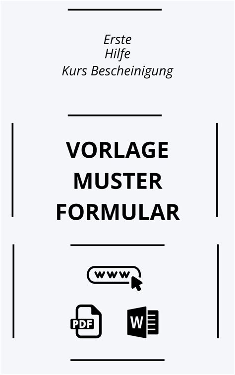 Erste Hilfe Kurs Bescheinigung Vorlage