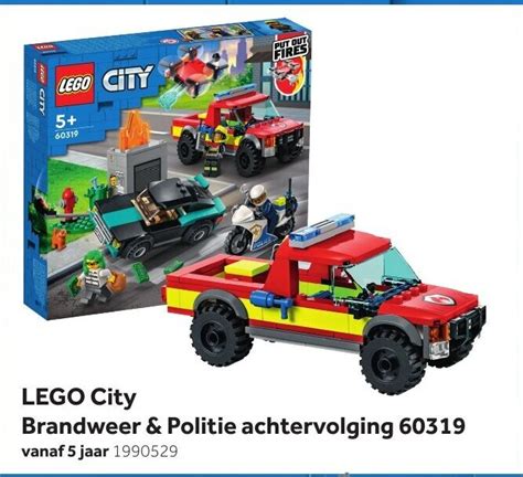 Lego City Brandweer Politie Achtervolging 60319 Aanbieding Bij Intertoys