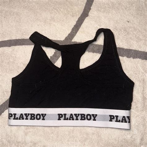 Playboy Crop Top Cotton Sport Bra Size Xs Worn Once Depop