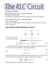 Understanding RLC Circuits: Types, Equations, and Solutions | Course Hero