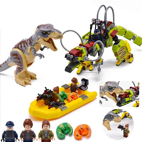 526pcs+ Jurassic World T. rex vs Dino Mech Battle 2 Dinosaur Figures ...