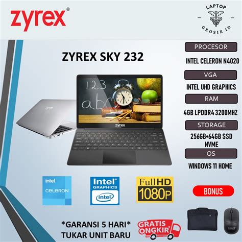 Jual Laptop Zyrex Sky N Gb Ssd Gb W Fhd Shopee