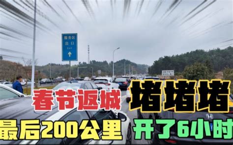 堵堵堵！春节返程高峰来临，1800公里的行程，结果开了28个小时！哔哩哔哩bilibili