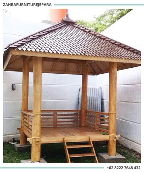 Gazebo Kayu Kelapa Taman Depan Jual Furniture Murah