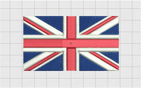 Union Jack United Kingdom Flag Embroidery Design In X X X X X