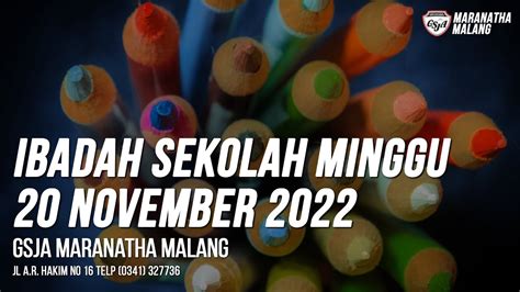 Ibadah Online Sekolah Minggu Gsja Maranatha Malang November