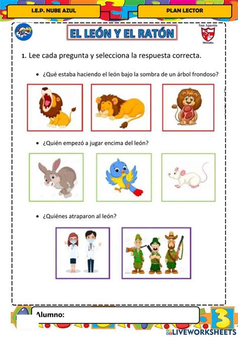 El Leon Y El Raton Activity For Inicial Actividades Para Primaria