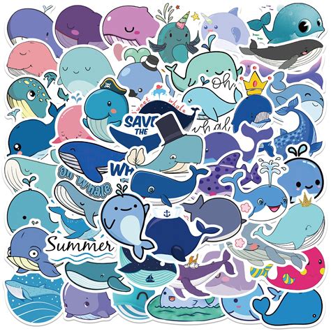 50pcs Whale Stickers – AU Sticker World