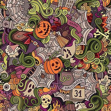 Handdrawn Halloween Doodles In Cartoon Vector Style Scary Abstract Bat ...