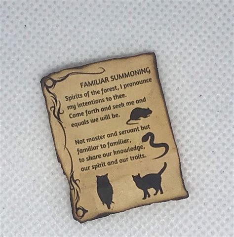 Familiar Summoning Spell Sheet Dollhouse Miniature Halloween Fairy