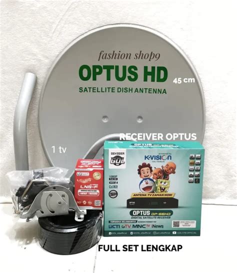 Parabola Mini Full Set 45 Cm OPTUS Paket Receiver Optus MNC Group Odu