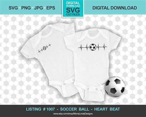 Soccer Ball Heart Beat Svg Svg Png Pdf Sports Etsy