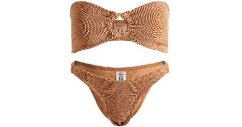 Hunza G Gloria Bandeau Bikini In Brown Lyst
