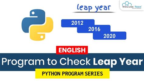 Python Program To Check Leap Year English Python Tutorial Youtube