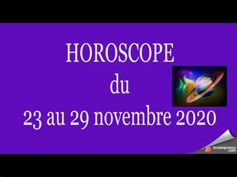 HOROSCOPE Du 23 Au 29 Novembre 2020 Par Fabienne Catelin YouTube