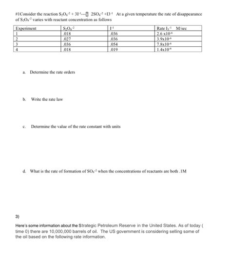 Solved Consider The Reaction S O I So I Chegg