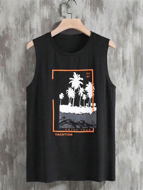 Manfinity RSRT Men Tropical Letter Graphic Tank Top SHEIN USA