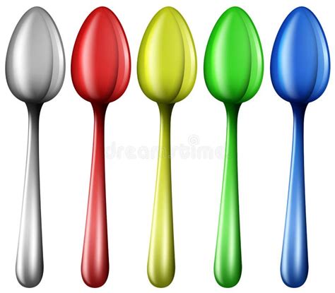 Colourful spoons stock vector. Illustration of neon, colourful - 44550807