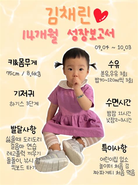 생후 14개월 아기 발달 성장보고서 기록 ♪ 네이버 블로그