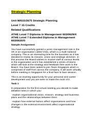 Athe Level Extended Diploma In Strategic Management Docx Strategic