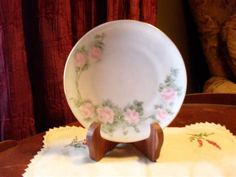 Bavarian Small Decoratve Plate Pink Rose Pattern Decorator Or Accent