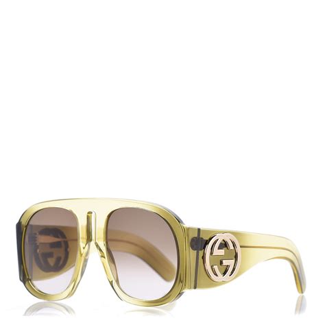 Gucci Oversized Aviator Sunglasses Gg S Yellow Fashionphile