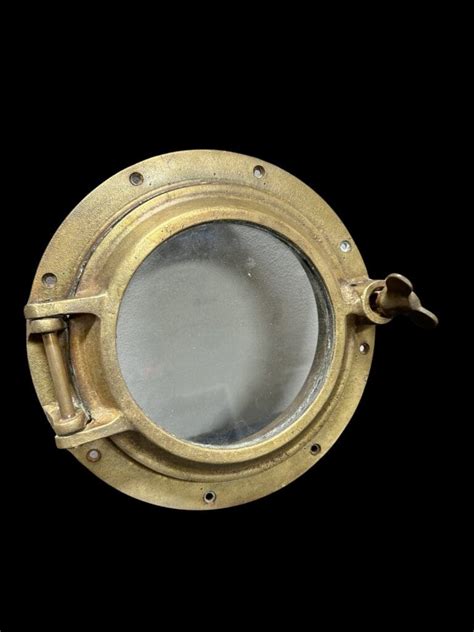 Brass Single Key Porthole Vintage Ship Salvage