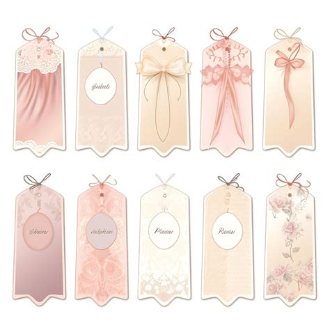 Premium AI Image Lingerie Tag Card Satin Fabric Delicate Lace Accents Sensual 2D Vector Design