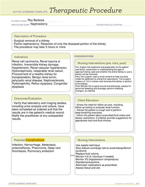 Therapeutic Treatment For Patient Active Learning Templates