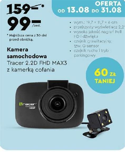 Promocja Kamera Samochodowa Tracer 2 2D FHD MAX3 Biedronka