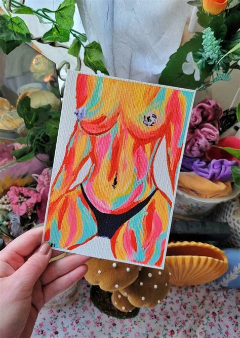 Psychedelic Trippy Wall Art Print Hippie Nude Girl Art Original Weird Art Print Funkadelic