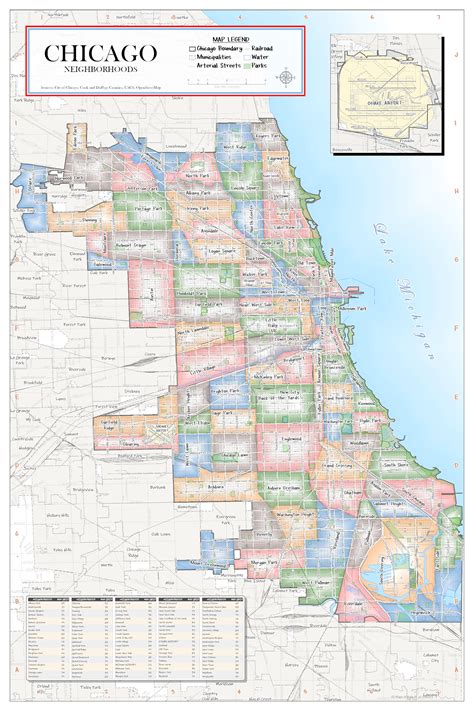 Chicago Neighborhood Map V2 New Release Etsy