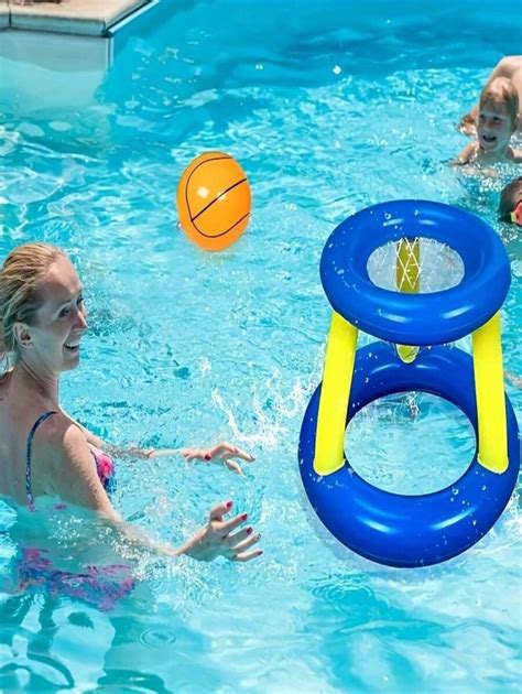 Conjunto De Jogo De Arremesso De An Is E Basquete Infl Vel Para Piscina