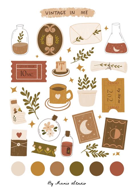 Vintage Printable Stickers - Printable New Year Banners