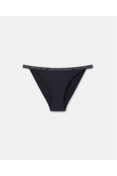 Stella McCartney Logo Tape String Bikini Briefs Black Editorialist