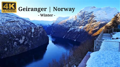 Winter In Geiranger Norway K Walking Tour January Unesco World