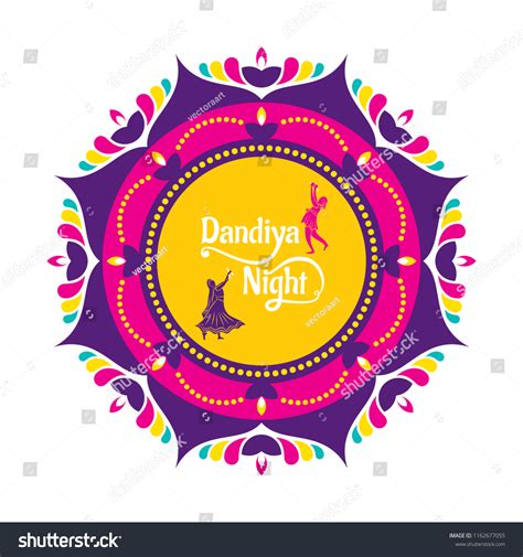 Celebrate Navratri Festival Dancing Garba Design Stock Vector (Royalty ...