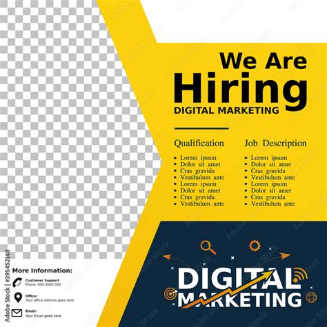 Hiring, Job vacancy design poster.Open recruitment digital marketing ...