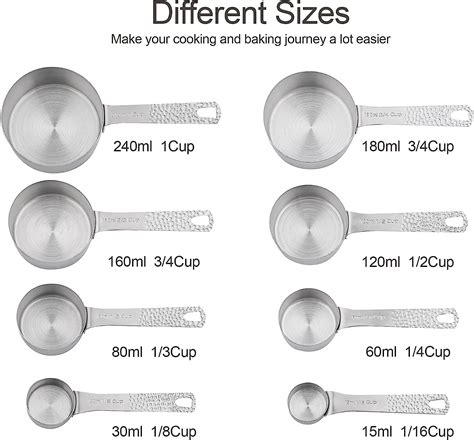 Smithcraft Measuring Cups 8 Piece Dry Measuring Cup Set 18 8