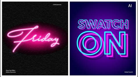 Glow Text Effect In Adobe Illustrator Global Swatch Appearance Panel