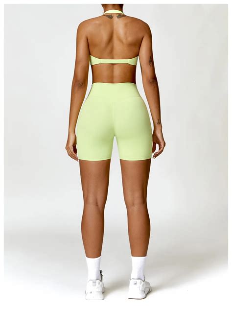 Activewear Outfits Workout Scrunch Butt Cropped Leggings Nude Feeling Gym Fitness Sets Yoga Set