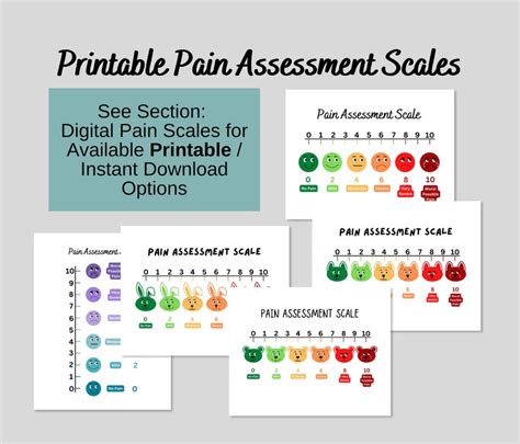 Printable Pain Chart, Pain Assessment Scale Poster, Health Office Sign ...