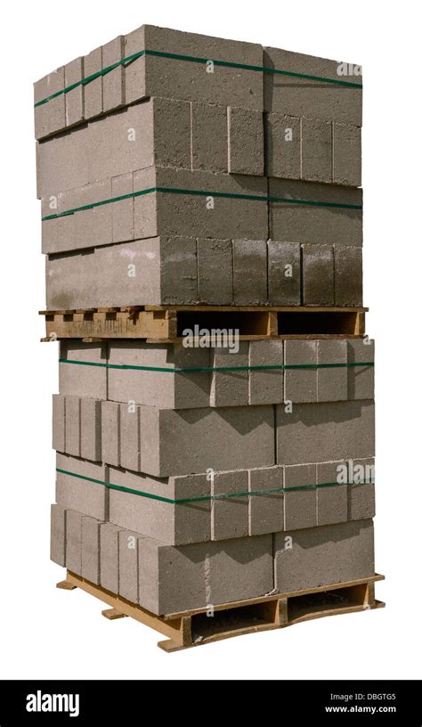 Pallet Of Concrete Building Blocks Stock Photo Alamy