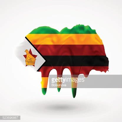 Flag Of Zimbabwe Painted Colors Stock Clipart | Royalty-Free | FreeImages